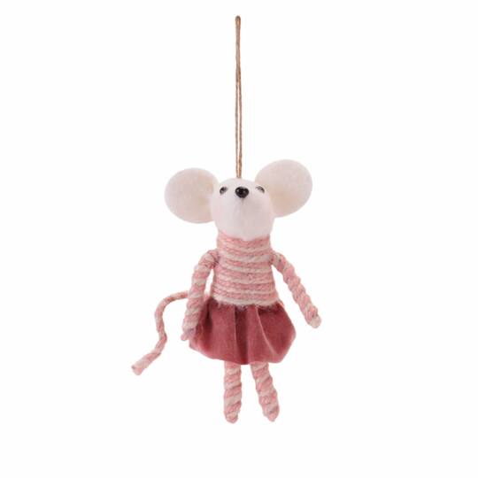 Melrose Pink Mouse Ornaments Set